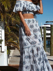 Ruffle Bandeau Evil Eye Bikini Set