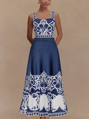 Ethnic Print Swimsuit Set