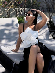 Floral Accent One-Piece Swimsuit Set