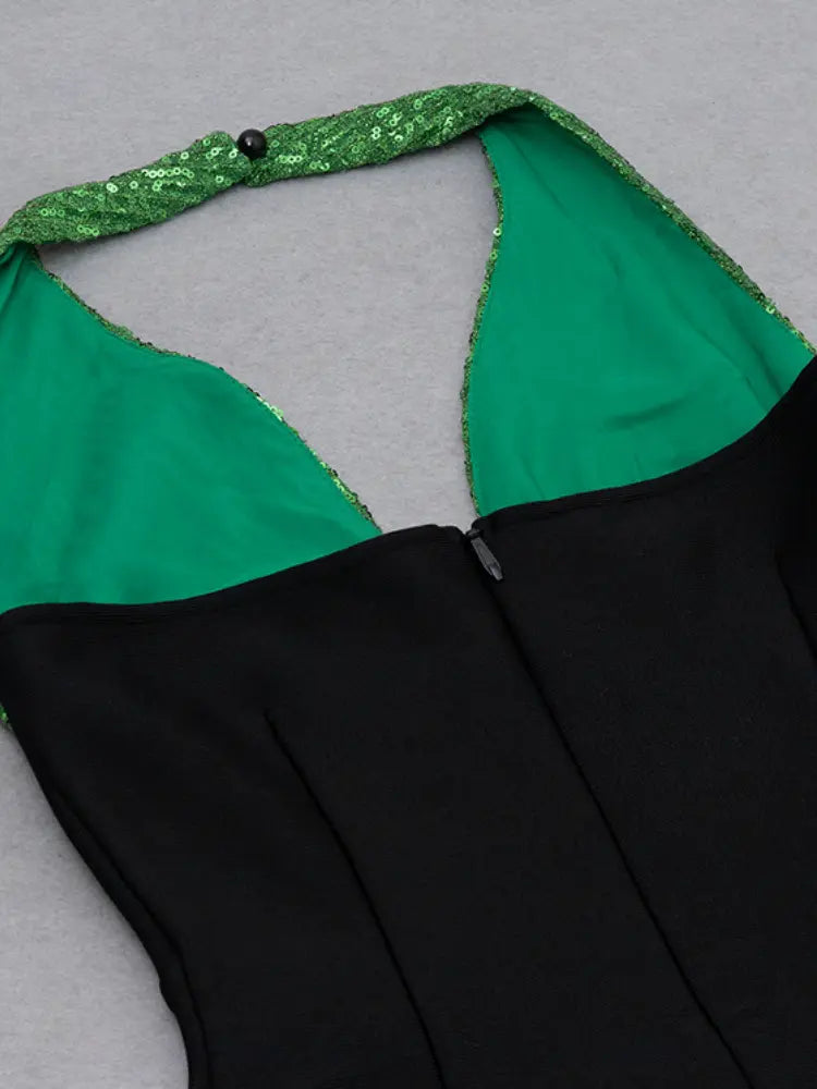 Hollow Backless Halter Bandage Dress