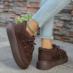 Autumn and Winter Thick-soled Cross-tie Snow Boots