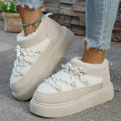 Autumn and Winter Thick-soled Cross-tie Snow Boots