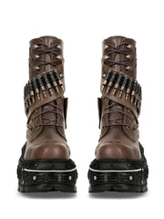 platform rivet bullet shape motorcycle Boots