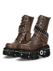platform rivet bullet shape motorcycle Boots