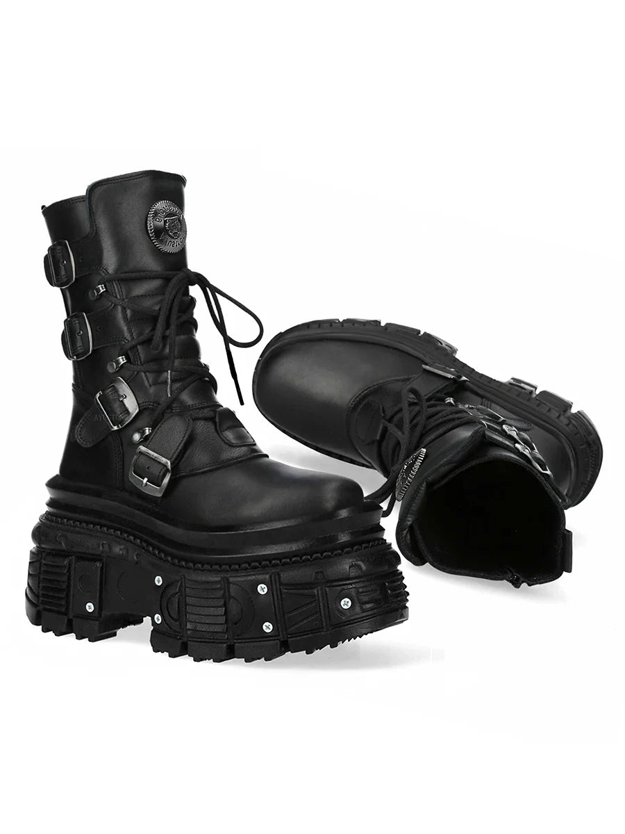 retro platform men's and women's cool heavy metal motorcycle style Spanish trend punk knight Boots