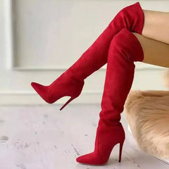 Sexy High Heel Suede Pointy Boots