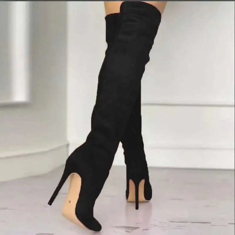 Sexy High Heel Suede Pointy Boots