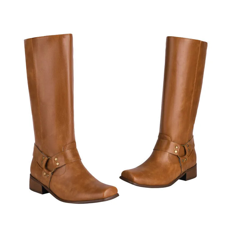 Spring Summer Style Rivet Matte Knee-High Boots