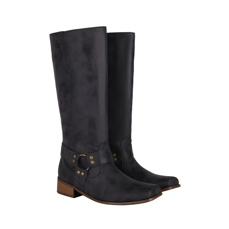 Spring Summer Style Rivet Matte Knee-High Boots