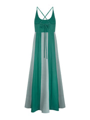 Two-Tone Spliced Maxi Dress