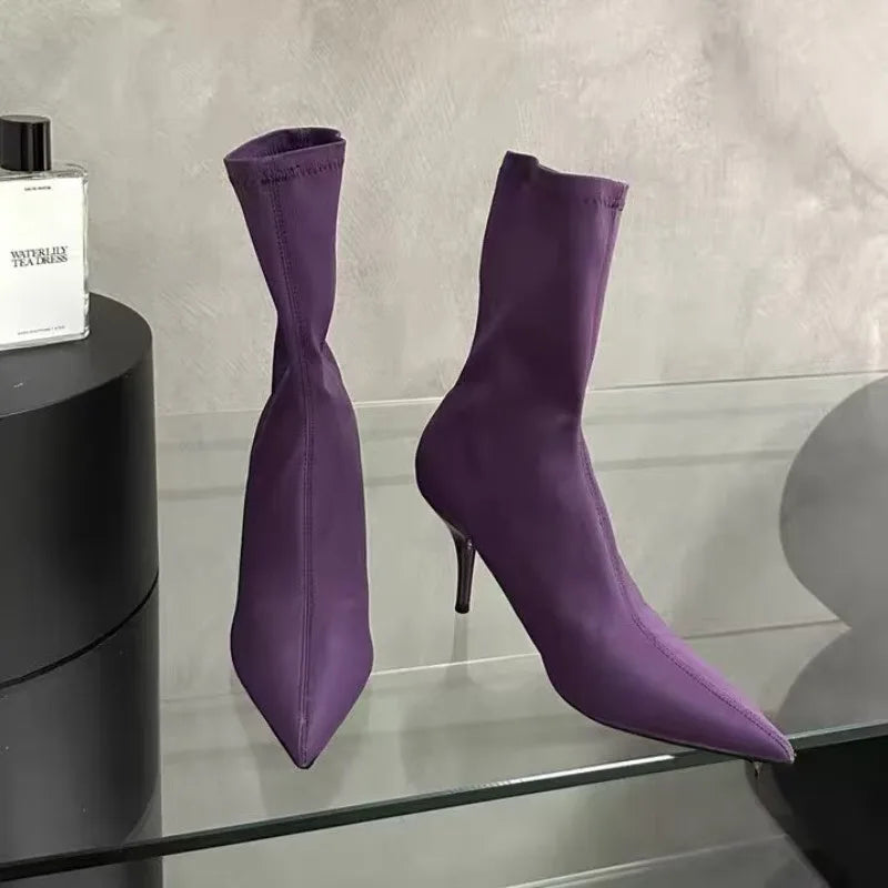 Autumn High Heel Ankle Boots