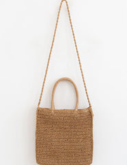 Colored Flower Woven Straw Bag