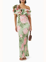 Premiere Pleated One-shoulder Gown