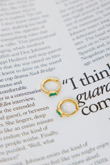 18K Gold Plated Eyes To The Soul Earrings Emerald