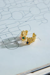 18k Gold Plated Precious Gems Ring Gold