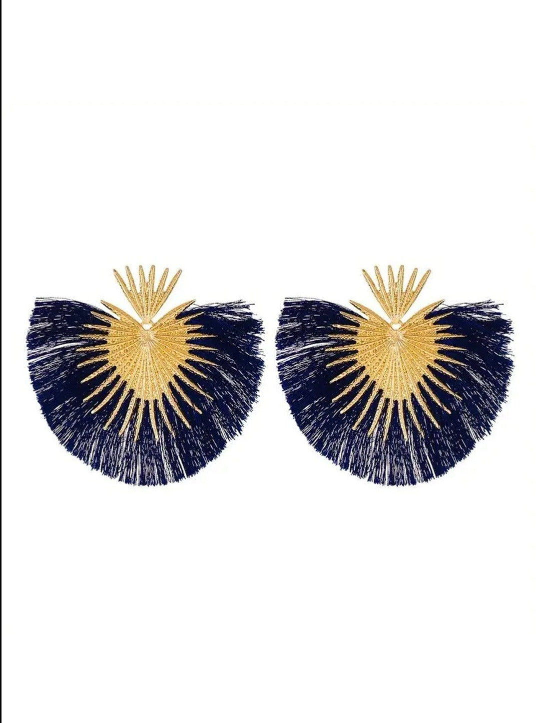 Fan-shaped Tassel Earrings