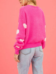Heart Pattern Valentine's Day Round Neck Pullover