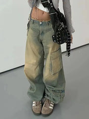 Vintage Washed Denim Pants