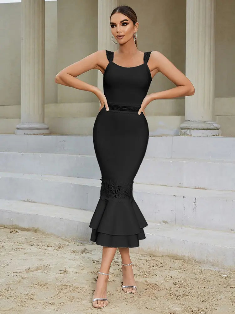 Lace Bandage Fish-tail Dress