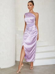 Sophisticated One-Shoulder Evening Dress