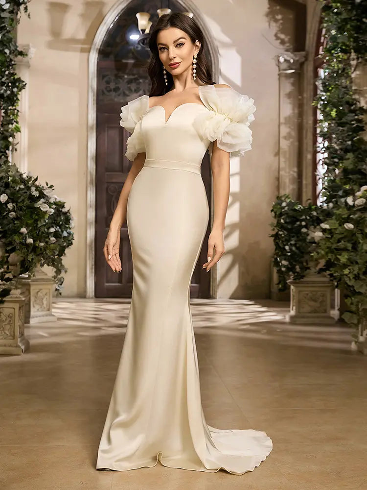 Strapless Mesh Back Dress