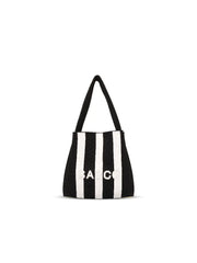 Colorblock Knit Tote Bag