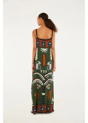 Scarf Print Midi Dress