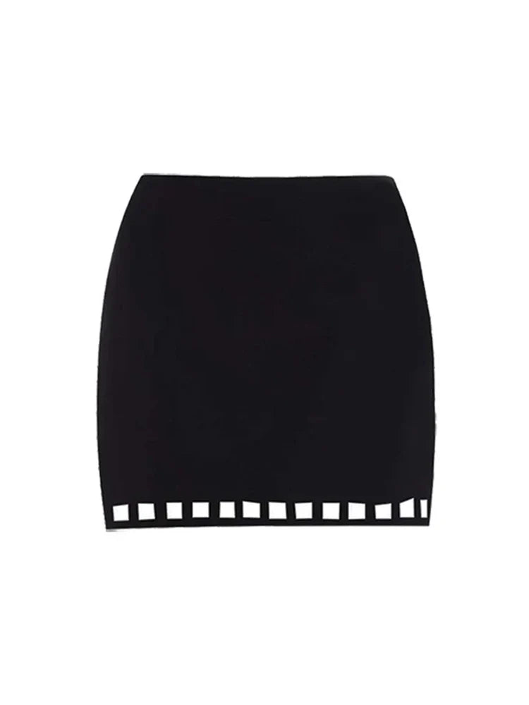 Cutout Swimsuit with Mini Skirt Set