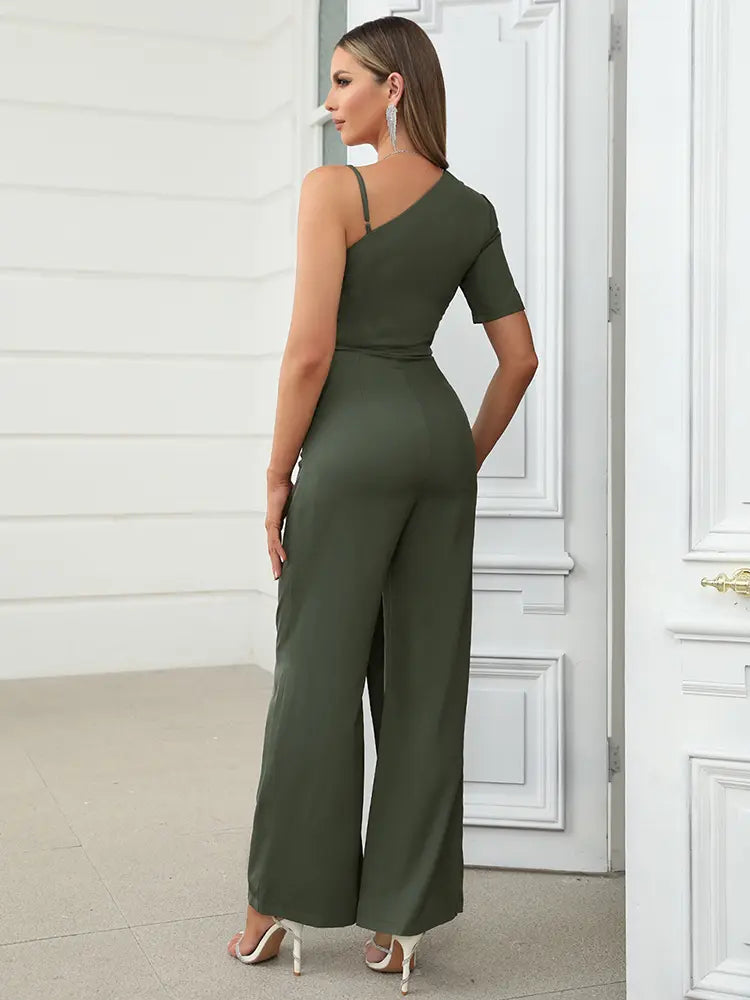 Strapless Backless Wide-Leg Jumpsuit