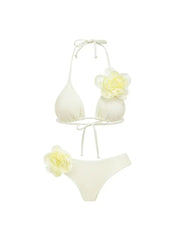 Halter 3D Floral Bikini Set