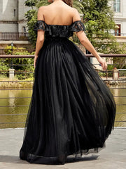 Strapless Sequin Mesh Dress