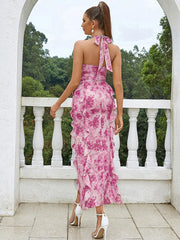 Halter Ruffle Bodycon Dress