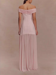 Elegant Floral-Embellished Strapless Bodycon Maxi Dress