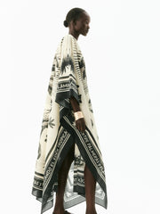 Oversized Flamingo Kaftan Maxi Dress