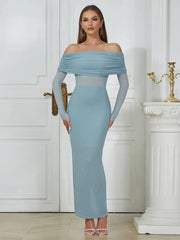 One-Shoulder Mesh Dress