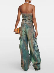 Spray-Dyed Camo Jumpsuit