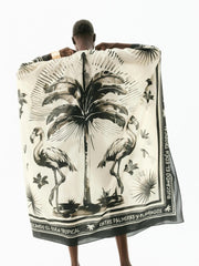 Oversized Flamingo Kaftan Maxi Dress
