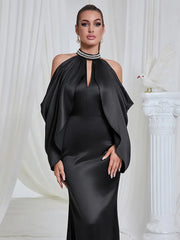 Off-Shoulder Hollow Neck Dress