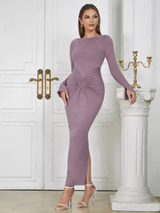 Chic Round Neck Ruffle Dress
