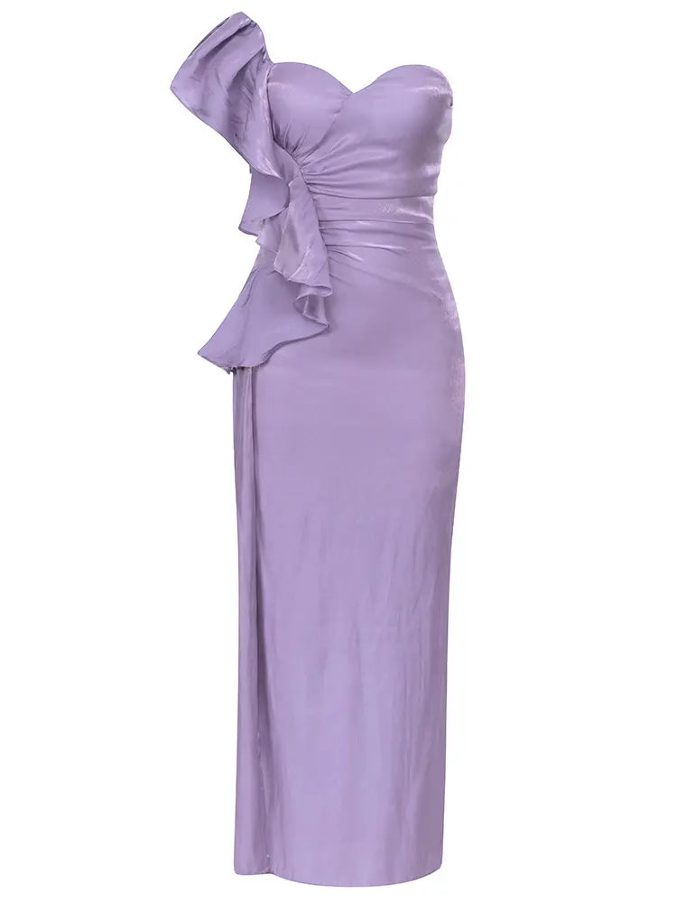 One-Shoulder Ruffle Bodycon Dress
