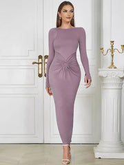 Chic Round Neck Ruffle Dress