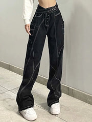 Unique Contrast-Stitch Jeans