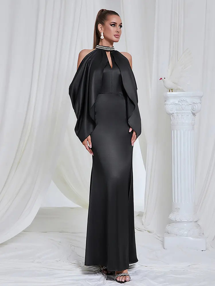 Off-Shoulder Hollow Neck Dress