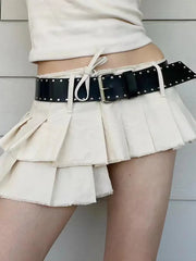 Asymmetric Pleated Skirt