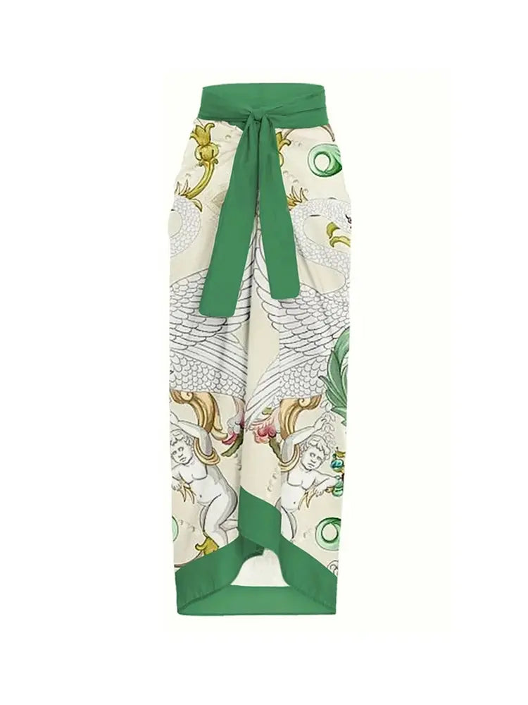 Appliqué Backless Swimsuit Set