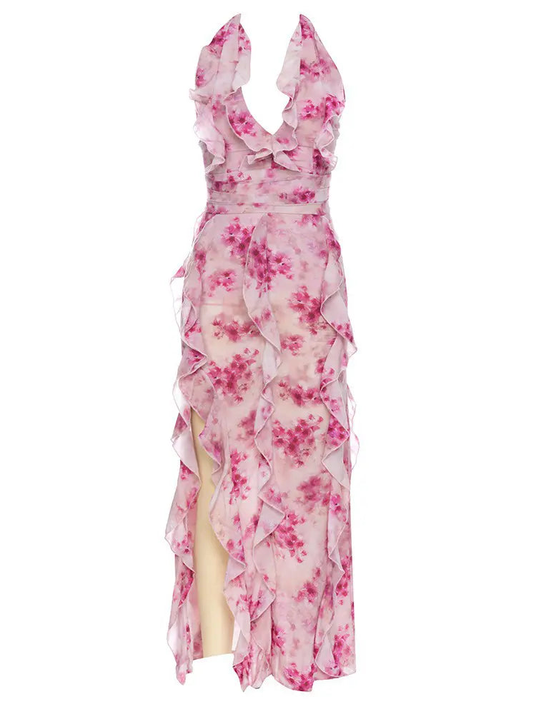 Halter Ruffle Bodycon Dress