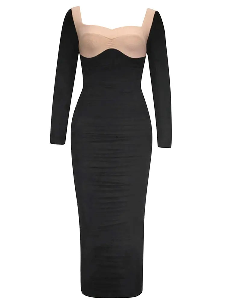 Lace Button Fish Tail Dress