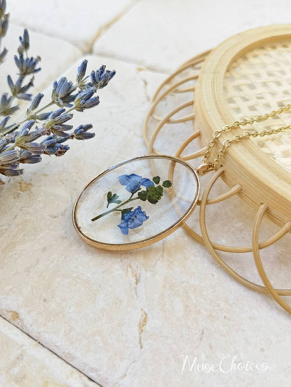 Resin Pressed Flower Necklaces - Colorful Mix Floral Set