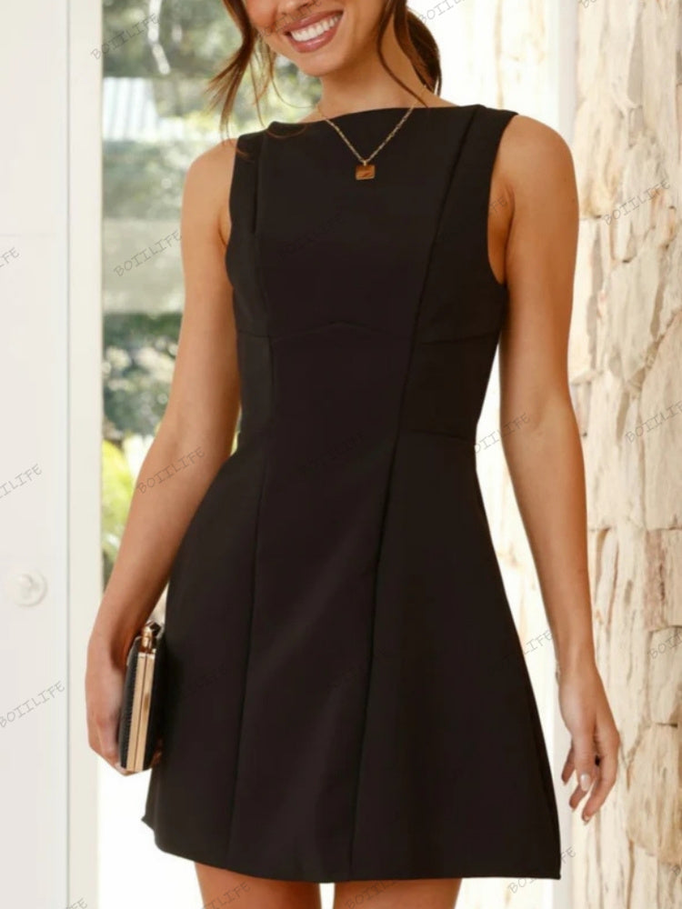 Women's High Neck Backless Bodycon Skirt