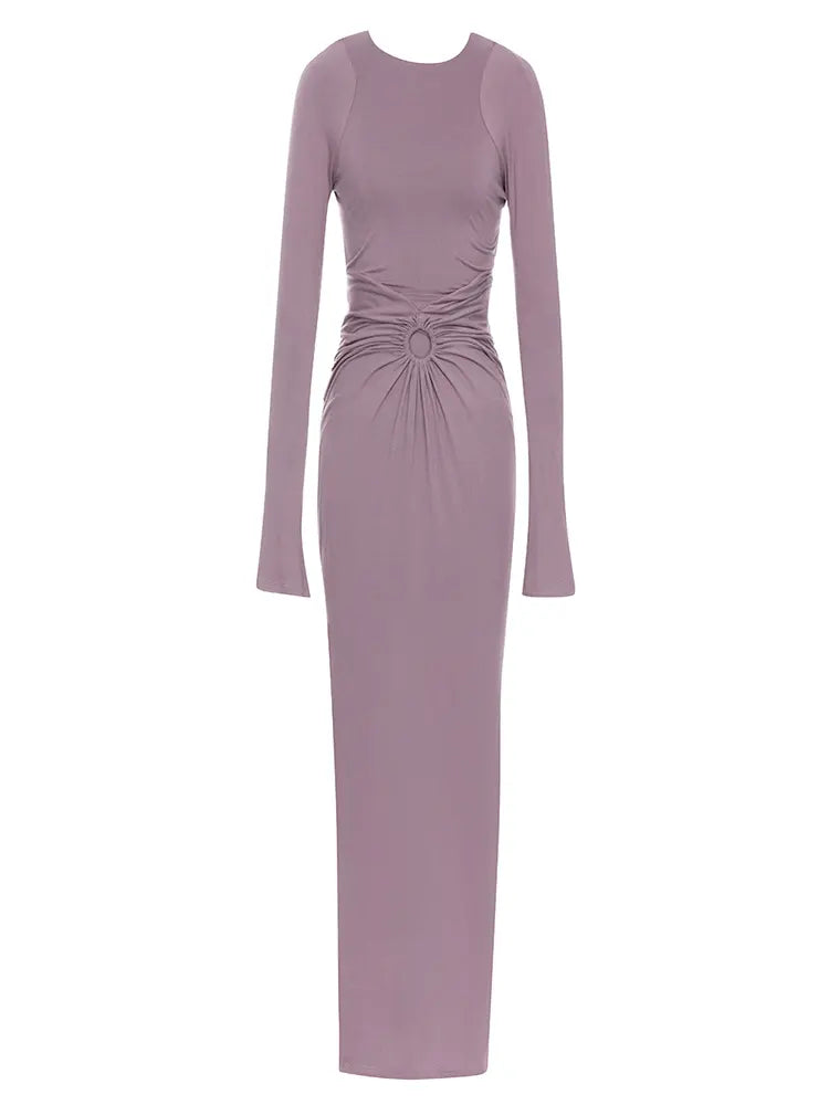 Chic Round Neck Ruffle Dress